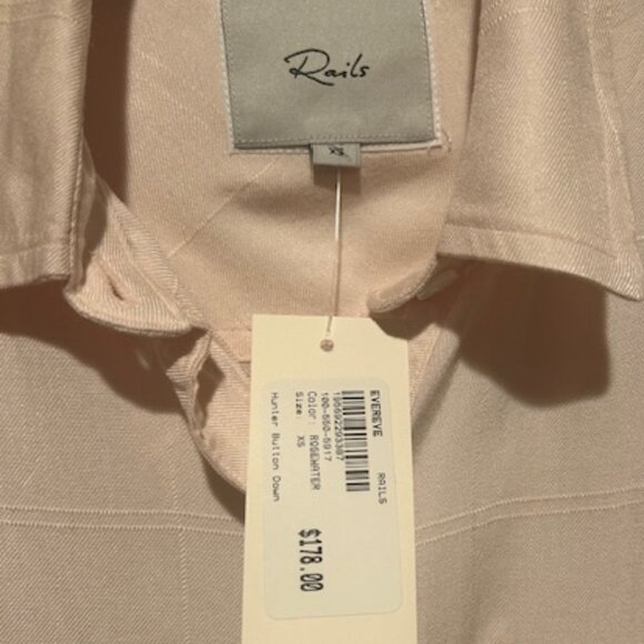 NWT RAILS Hunter Button Down Shirt – Rose Water – Size X-Small - Picture 7 of 9